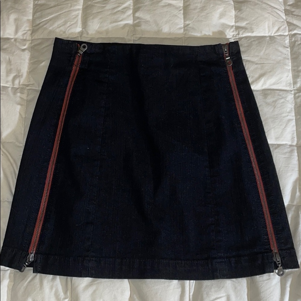 Black denim mini
